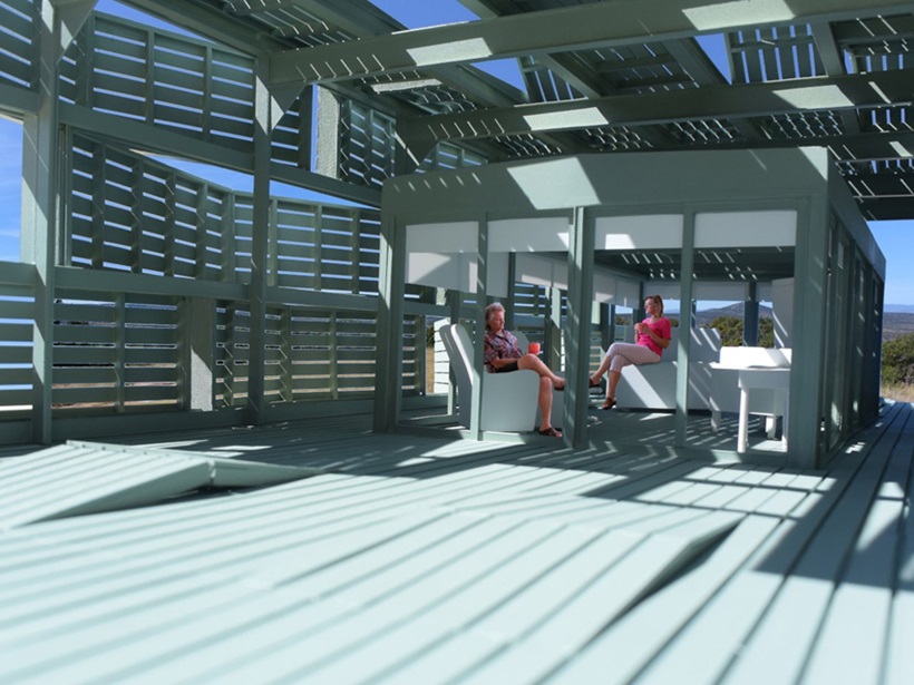 sun shine in a garden terrace