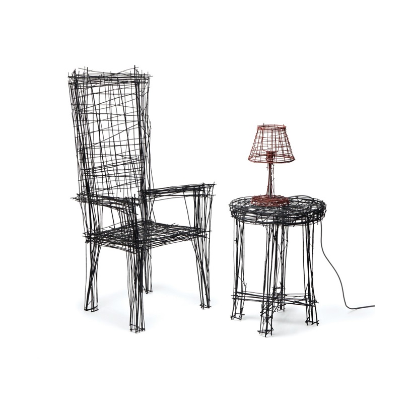 chair and a table looking like sketch