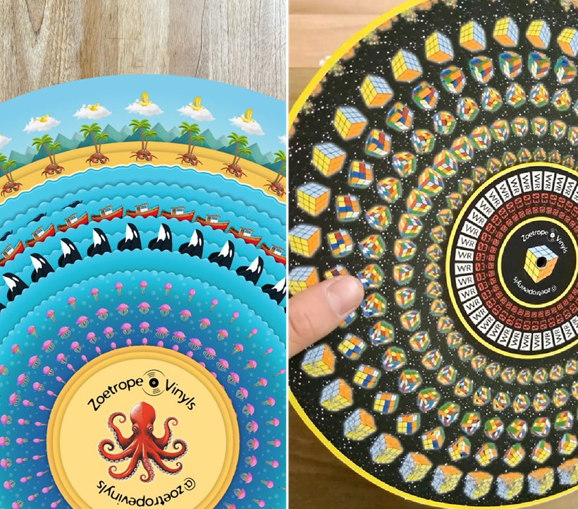 Zeotrope Vinlys specializes in designing and producing mesmerizing animated picture discs using the zoetrope technique.