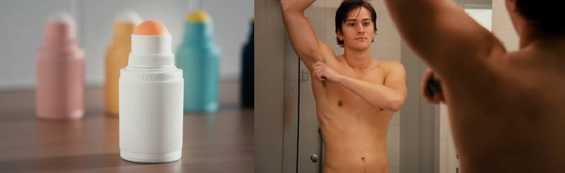 a man applying deodorant to his underarm